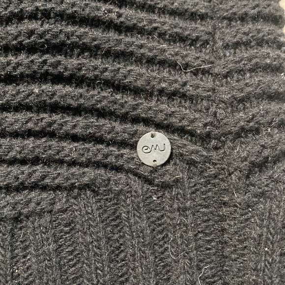 EMU Australia Wool Sweater Open Cardigan Long Color Block Black Gray Size Medium - Picture 4 of 13